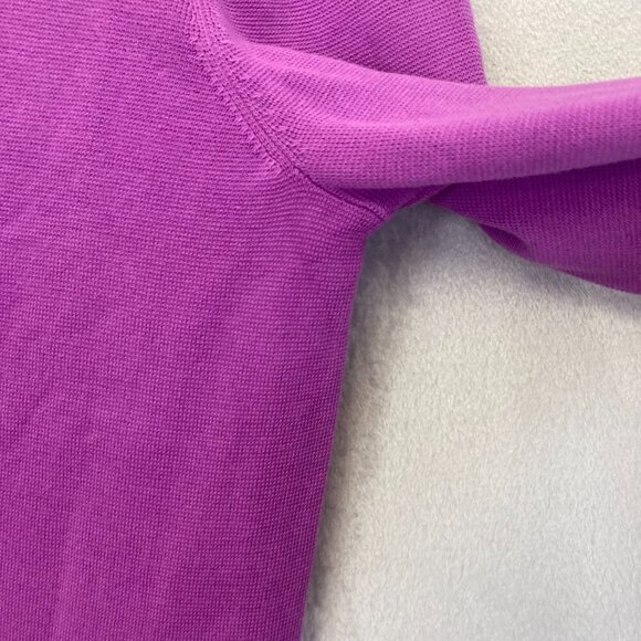 Talbots (2024) Tipped Crewneck Cardigan Sweater Womens Size Small S Purple - Picture 8 of 12